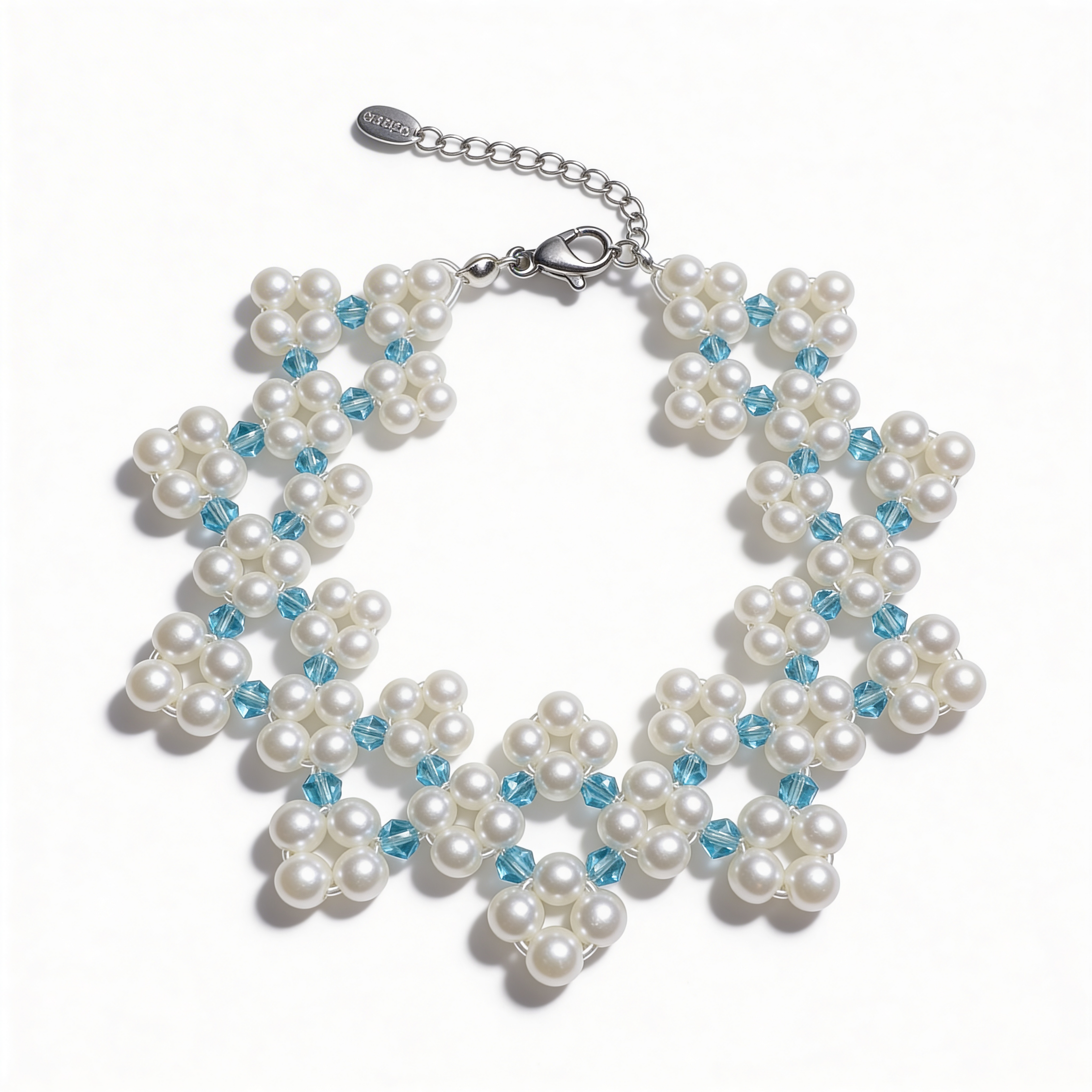 Elegantes Perlenarmband für Damen – Handgemachter Perlenschmuck mit türkisfarbenen Akzenten | Carylia